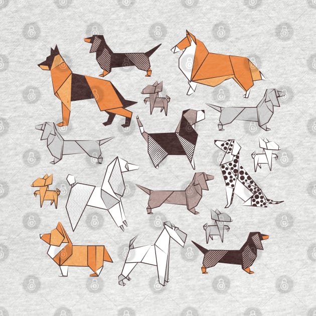 Origami doggie friends // print by SelmaCardoso